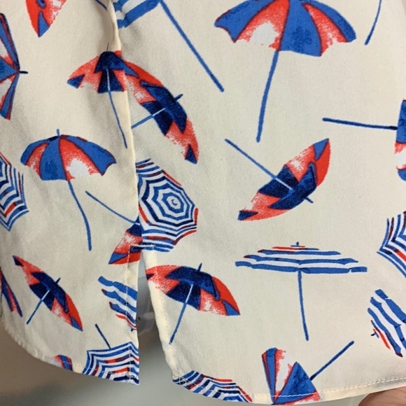 Talbots Plus Beach Umbrella Flutter Sleeve Blouse - Picture 10 of 12